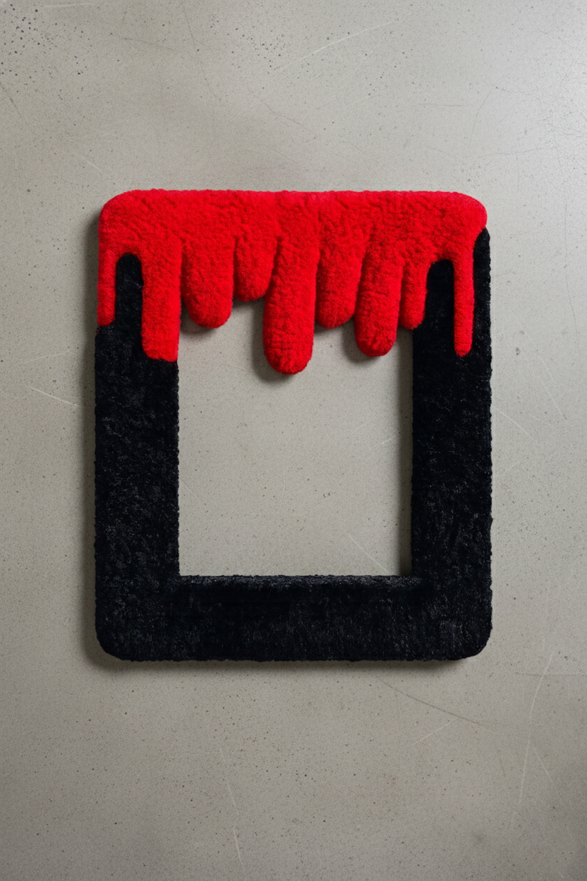 Dripping Paint Tufted Mirror Sleeve