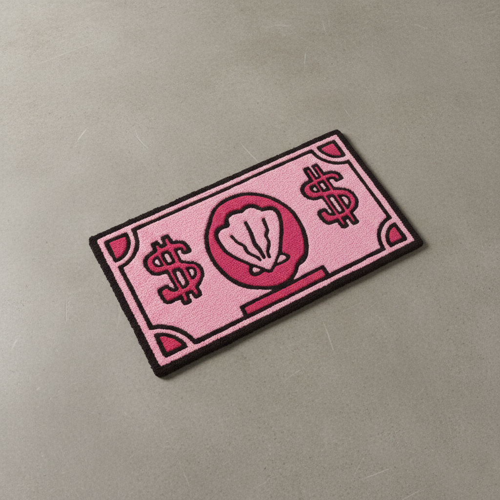 Pink Money Note Rug