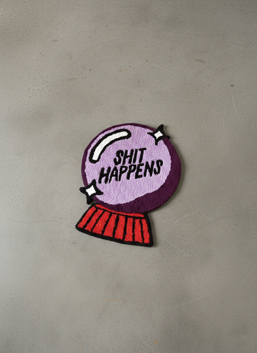 “SHIT HAPPENS” Crystal Ball Rug