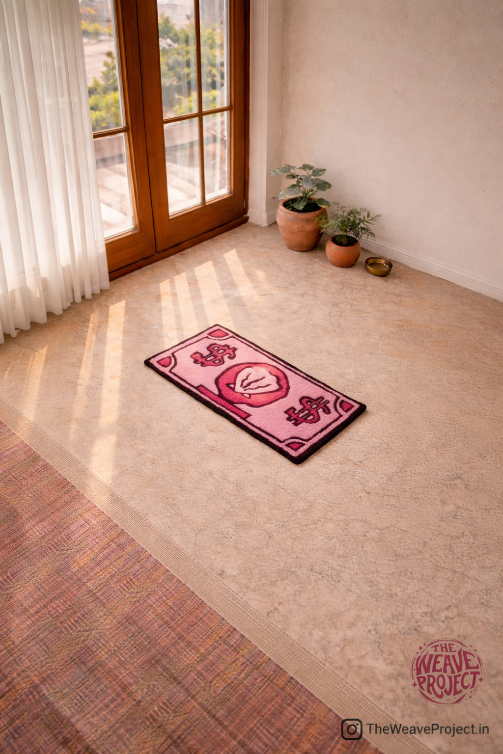 Pink Money Note Rug