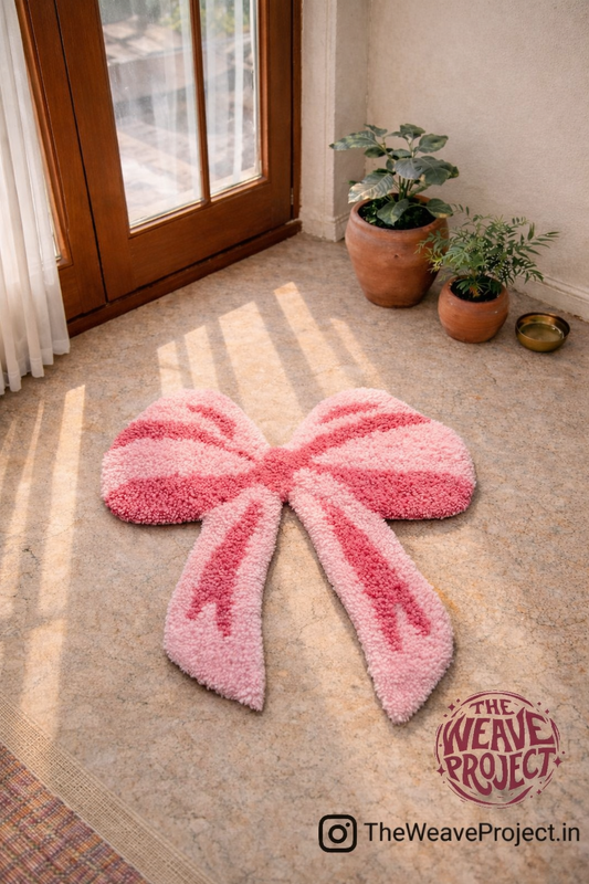 Blush Bow Accent Rug