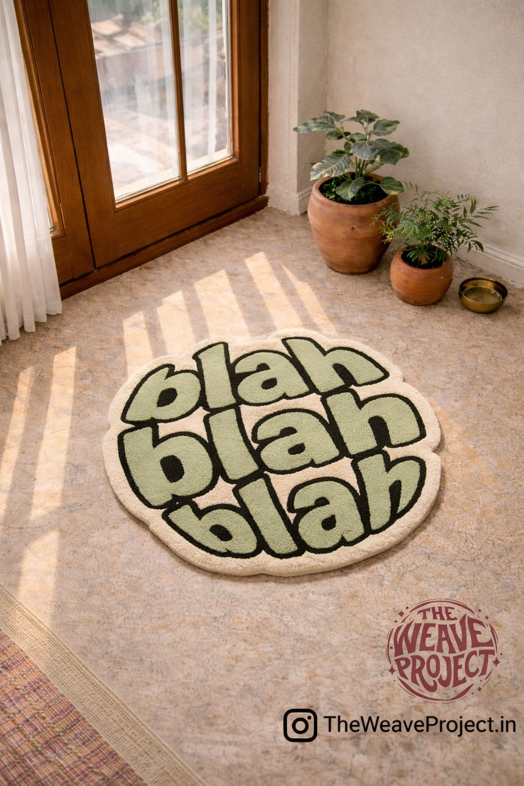 Blah Blah Blah Typography Rug