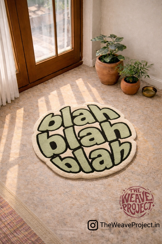 Blah Blah Blah Typography Rug