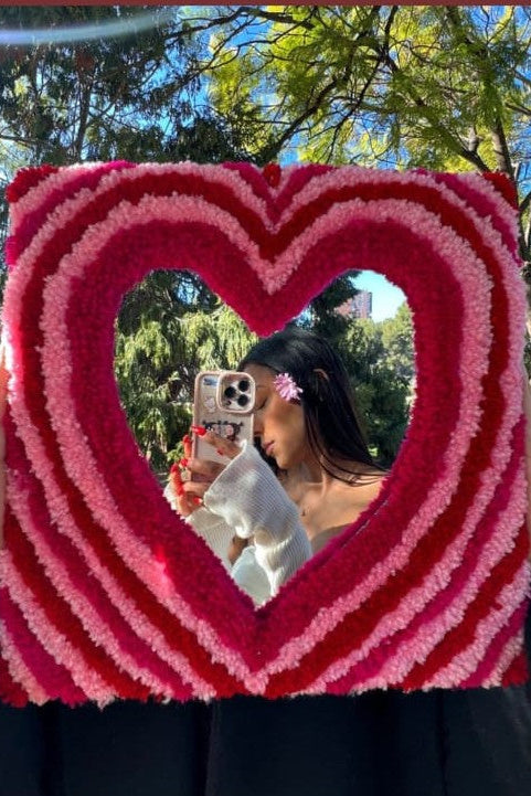 Valentine Heart Tufted Mirror Sleeve