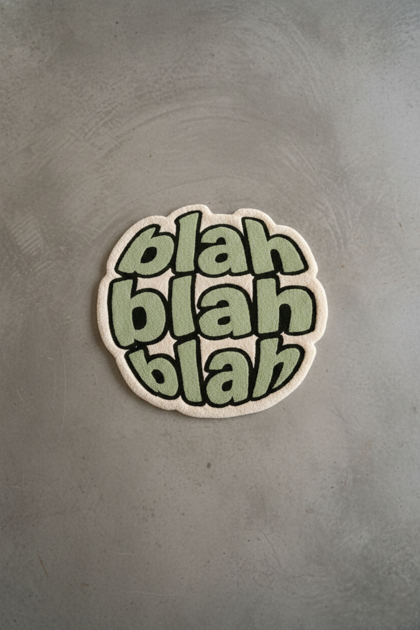Blah Blah Blah Typography Rug