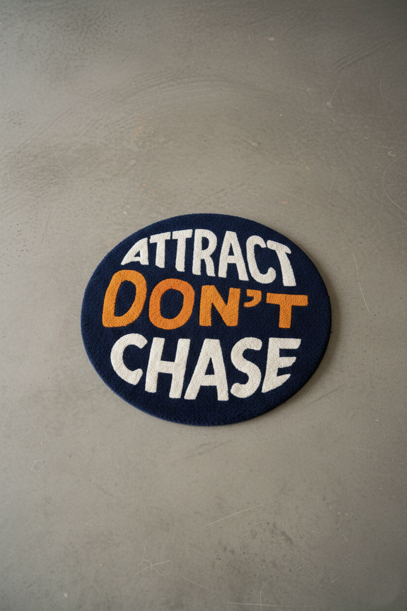 Attract, Don't Chase Typography Rug
