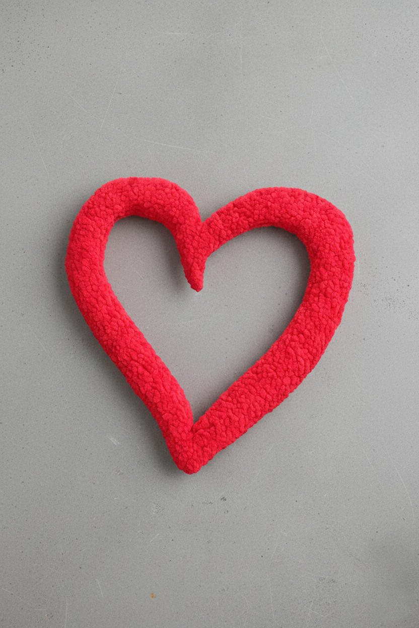 Minimal Heart Shape Tufted Mirror Sleeve
