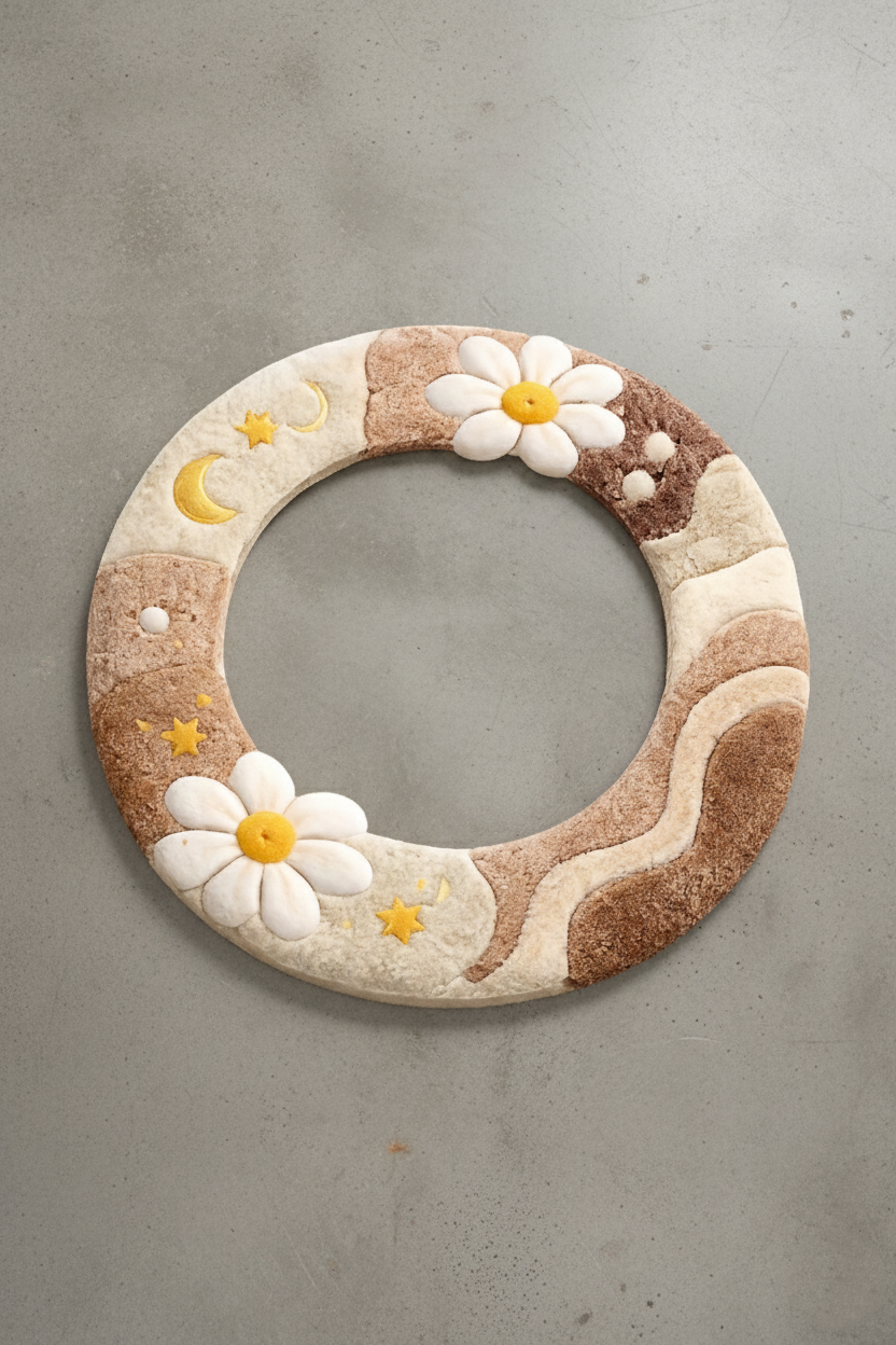 Celestial FlowerDaisy Round Mirror Sleeve