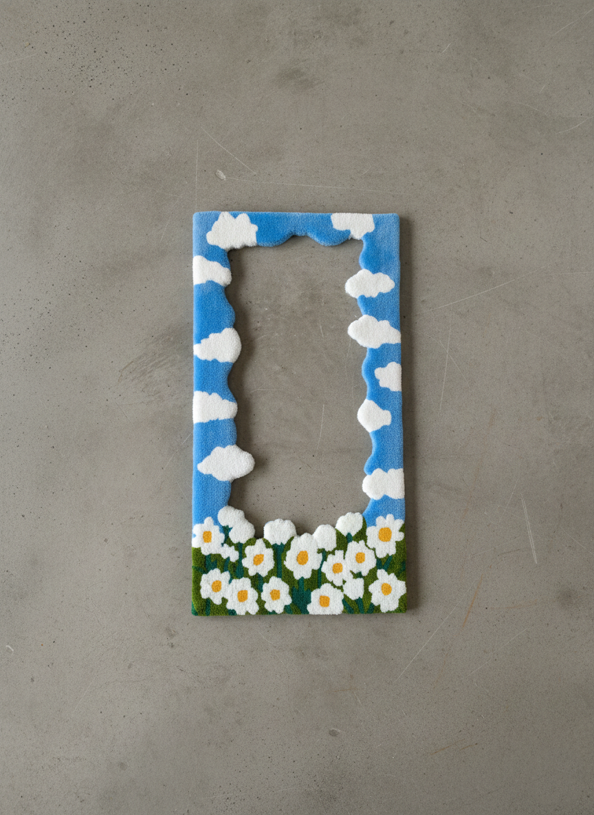 Cloud & Flower Tufted Mirror Sleeve