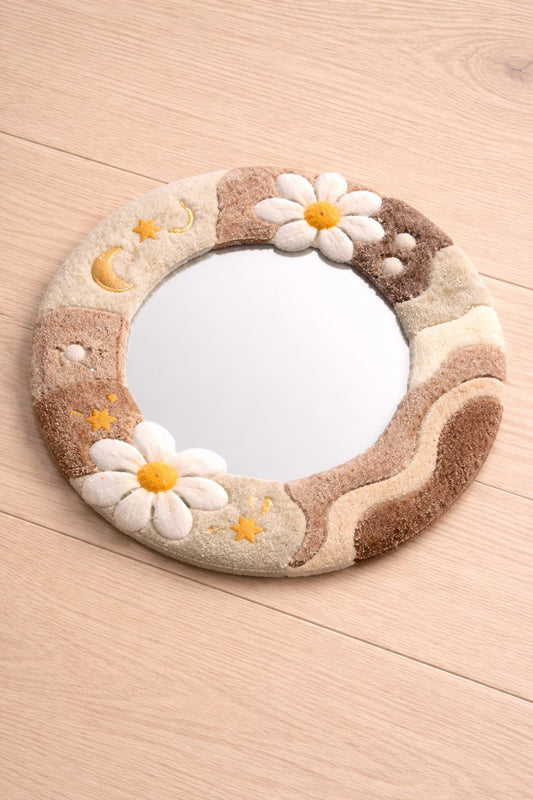 Celestial FlowerDaisy Round Mirror Sleeve